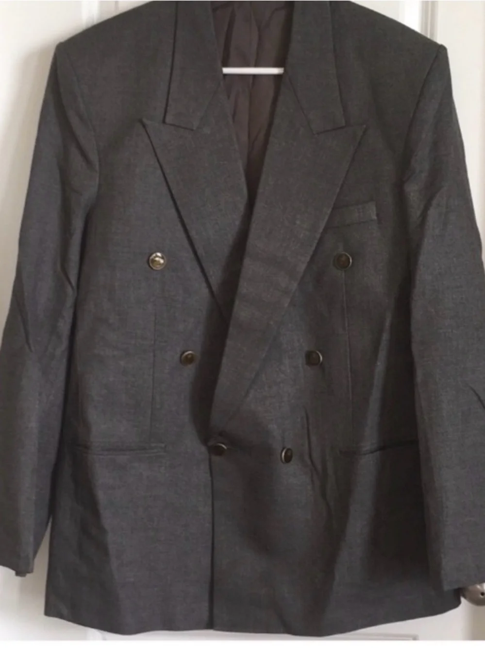 The Lounge Men’s Charcoal Gray Double Breasted Blazer Size XL 42R Sport Coat